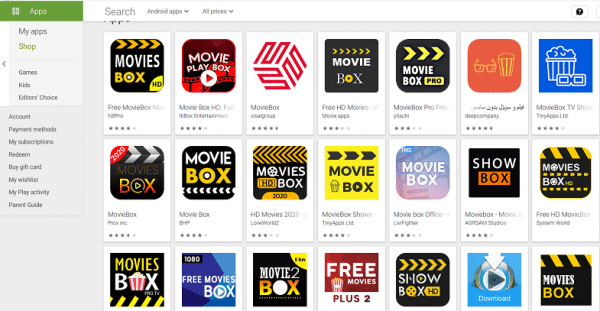 play store application to download movies